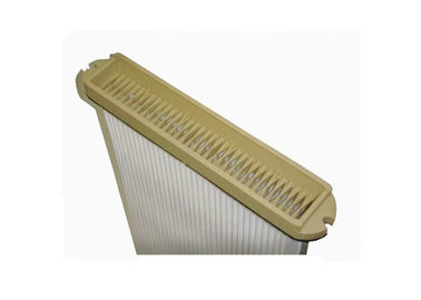 Electro - Galvanized Flat Panel Air Filter , Central Skeleton Pleated Polyester Filter Cartridge Professional Sealing